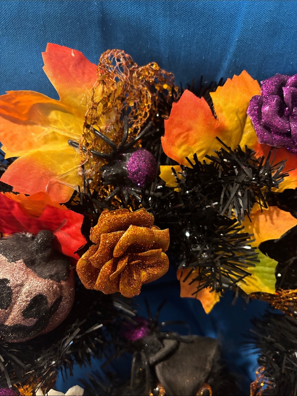 Custom By MeHalloween Wreath Orange Wrap Owl TwoPumpkins SixSpiders AutumnLeaves - Picture 7 of 15